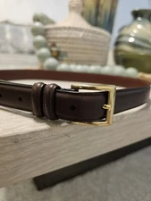 Coach Vintage Burgundy Cowhide Leather Brass Belt 3883 Size 32