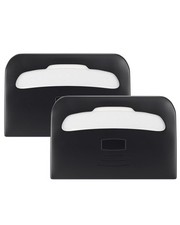 Commercial Toilet Seat Cover Dispenser Wall Mount 2-Pack , Black Half-Fold T...