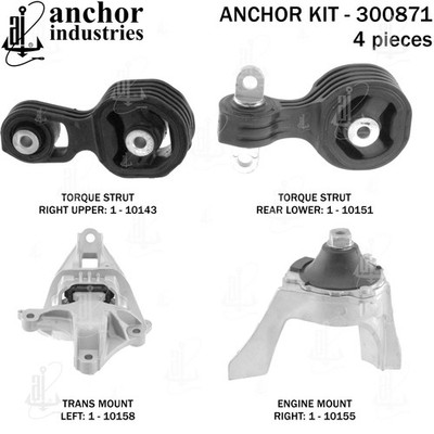 Anchor Engine Mount Kit for 2018-2022 Honda Accord 300871