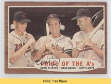 1962 Topps Pride of the A's Norm Siebern Hank Bauer Jerry Lumpe #127 READ 0b2