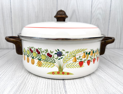 Villeroy & Boch Bon Appetit Fruit 4Qt Heavy Enamel Stew Pot Fissler ASTA Germany