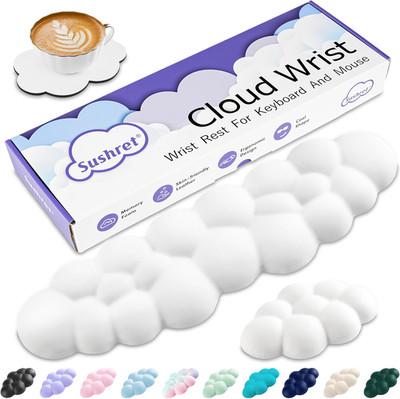 Cloud Shaped Keyboard Wrist Rest Ergonomic Rest PU Leather With Memory Foam New