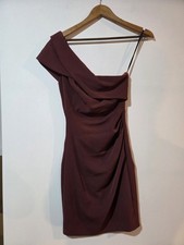 Sheike Dress Size 8 Burgundy  Evening Dress One Shoulder Formal Wear