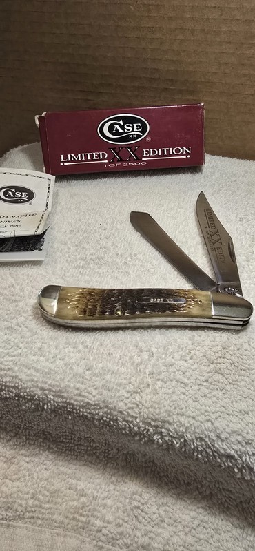 1996 CASE DOGLEG TRAPPER KNIFE 6240 SS LIMITED  EDITION 1 OF 2500 BUTTERNUT BONE