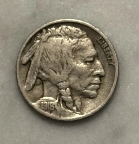 1918-P Buffalo Nickel - F - Fine