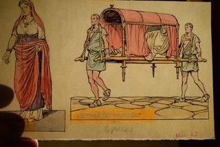 Roe deer original retro colored illustration 13x22cm approx