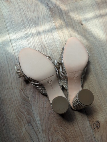 Loeffler Randall Penny Knot Champagne Gold Slip On Mule Sandals Womens 6 - Picture 10 of 15