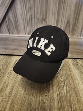 Vintage 90's Nike Spell Out Hat Mens Snapback Black  White Arch Swoosh