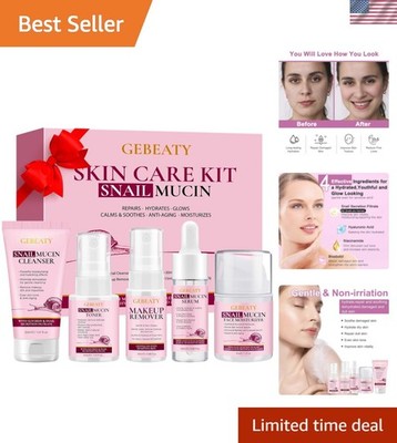 All-in-One Snail Mucin Skincare Kit - Youthful Glow & Deep Hydration, 5 Pcs