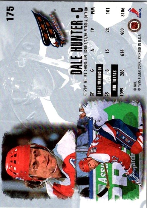 1995-96 Ultra #175 Dale Hunter Gold Medallion - Image 2 of 2