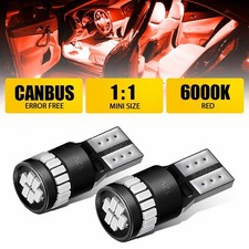 2X LED License Plate Interior Door Reading Light Bulb Red T10 194 168 W5W 24SMD
