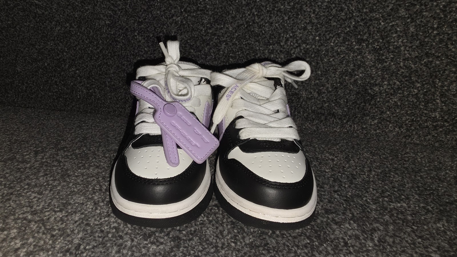 Off White Kids Out Of Office Trainers EU25 UK7.5 Black Lilac Box Zip Tie image 3