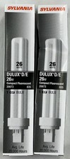 2 Pack Sylvania CF26DD/E/835/ECO 26W Compact Fluorescent Light Bulb Base G24q-3