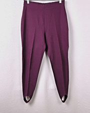 Vintage 80s High Waist Burgundy Stirrup Pants Cotz Inc Sz M Rayon/Nylon/Lycra