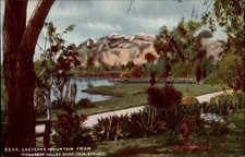 Cheyenne Mountain from Monument Valley Park Colorado Springs CO ~ c1910 postcard