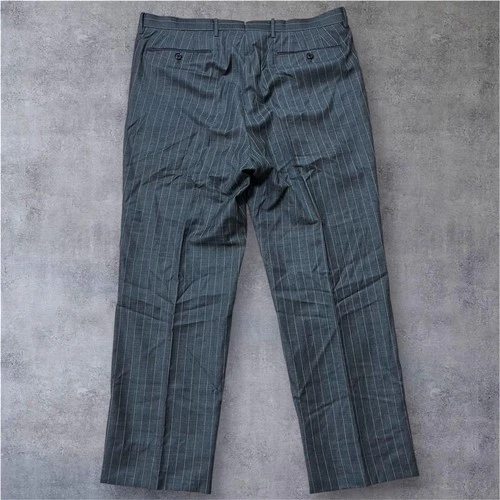 RING JACKET MEISTER Charcoal Gray Pinstripe Suit Set XL 52 Excellent condition image 13