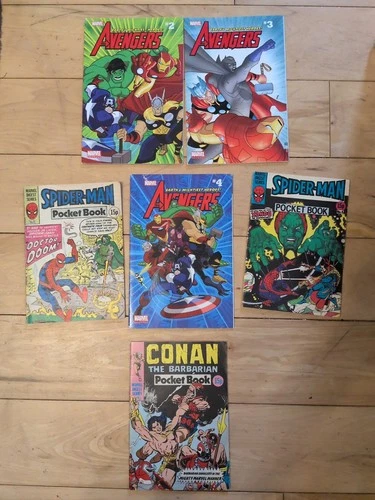 Marvel Pocket Book Comics Bundle - Avengers, Spider-Man, Conan - Vintage/Modern