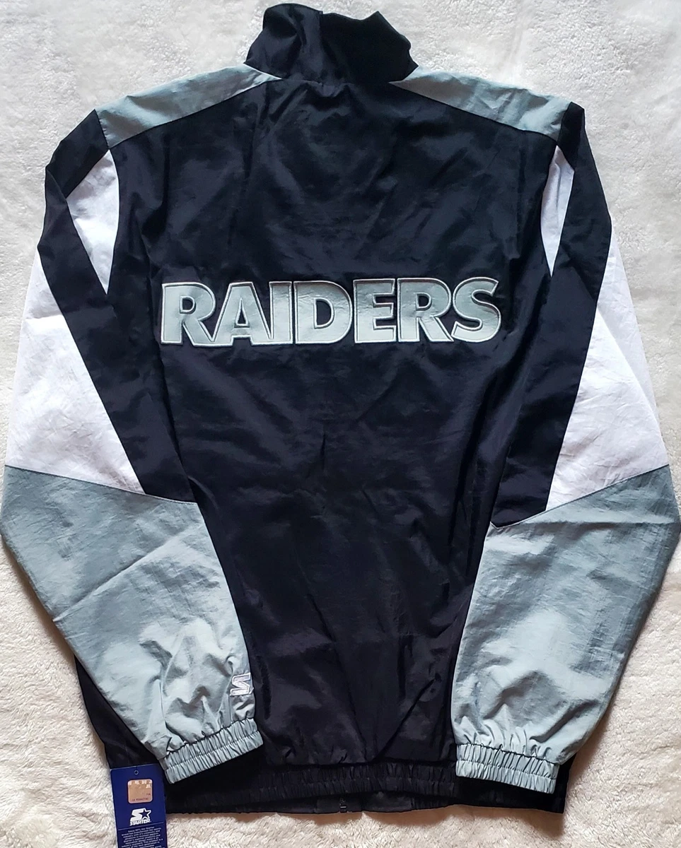 80s STARTER製 NFL RAIDERS stadium jacket Vintage 80s Oakland Raiders Starter Satin Jacket Los Angeles Large