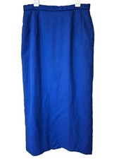 Vtg Pendleton Blue 100 Wool Maxi Pencil Skirt Sz 10 Career Old Money Made in US