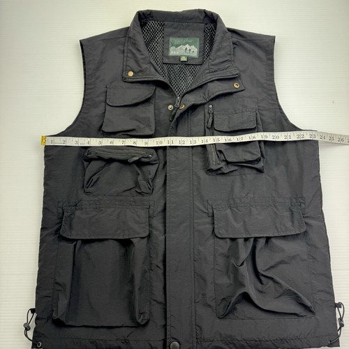 Black Vest Men Size 3X Sleeveless Tactical Multi Pockets Photographer Full Zip - Picture 9 of 9