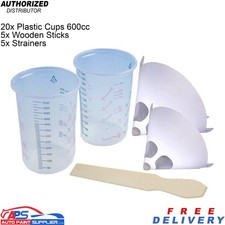 Calibrated Paint Mixing Pots 600cc x20 With Wooden Mixing Sticks & More
