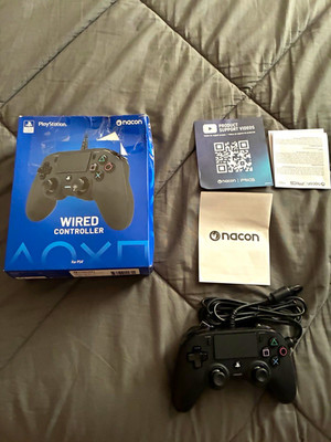 Nacon Wired PS4 Controller Black 9ft USB Vibration Touchpad 3.5mm Jack