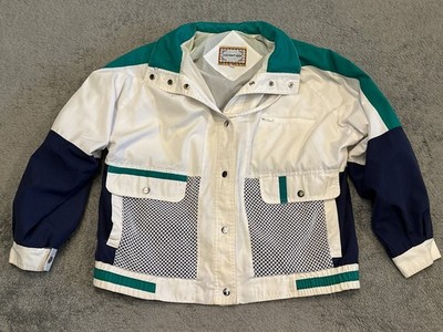 Vintage Current Seen Jacket Mens M Snap Close Colorblock Cotton Blend 90s Bomber