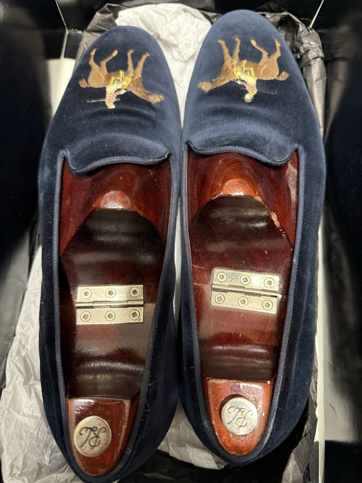 Ralph Lauren фиолетовый ярлык Alonzo мужчин стоя лошадь бархат тапочки 11 Италия - Изображение 4 из 4