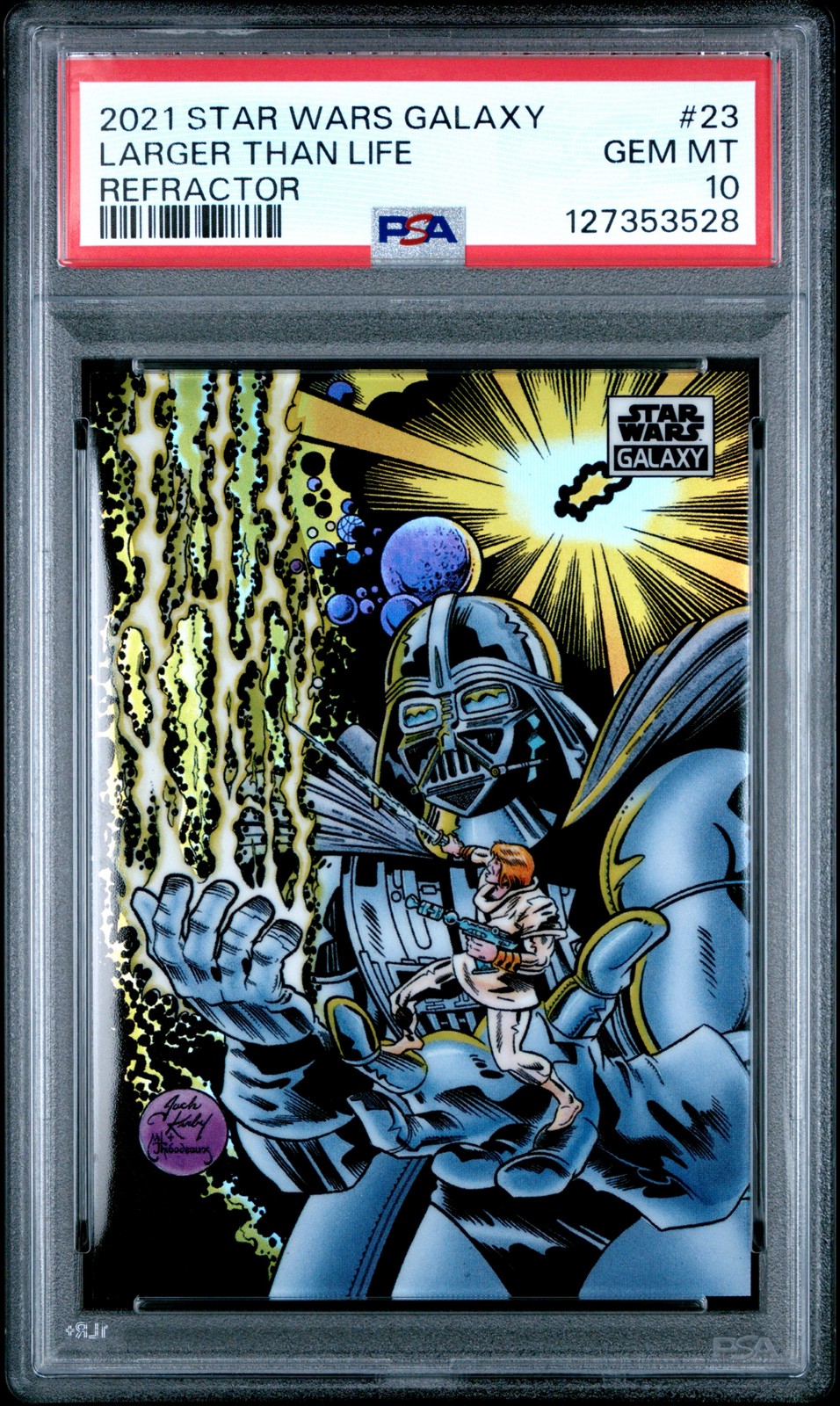 2021 TOPPS CHROME STAR WARS GALAXY REFRACTOR #23 LARGER THAN LIFE PSA 10