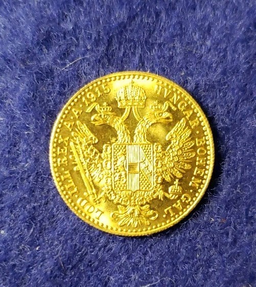 1915 Austria Gold 1 Ducat BU Proof-Like Restrike .1107 AGW ~ L👀K