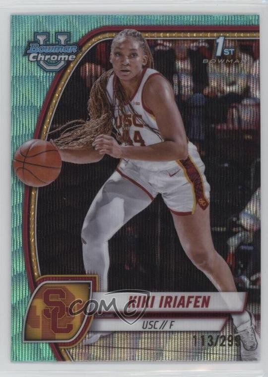 2024-25 Bowman U Chrome Aqua Wave Refractor 113/299 Kiki Iriafen #47 6j0