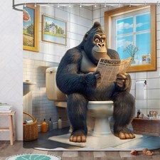 Gorilla Shower Curtain Funny Shower Curtain Fun Shower Curtains for Bathroom ...