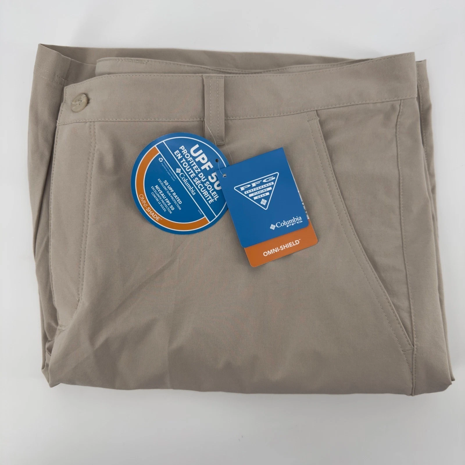 NEW Columbia PFG Grander Marlin II Offshore Shorts Men 48 Tan FS4602 Omni-Shield