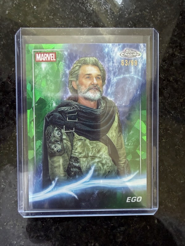2025 Topps Chrome Marvel Studios Sapphire Kurt Russell /99 GREEN EGO Guardian 71
