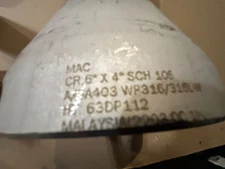 6 x 4 Schedule 10 316 Stainless Butt Weld Bell Reducer Concentric new fast ship