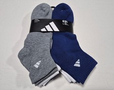Adidas Men's Originals Quarter -Ankle Soft Dry Cool Socks 6 Prs Shoe Size 8-12