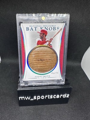 2017 National Treasures Ozzie Smith Game Used Bat Knob 1/1