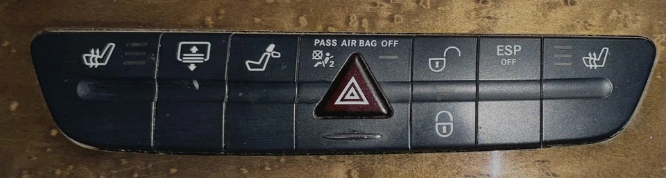 03-09 Mercedes-Benz W211 E320 E350 E550 Hazard Switch Control Panel Wood OEM - Image 3 of 4