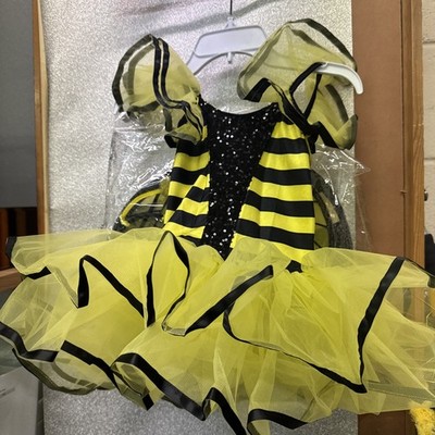 De La Diva Bienenkönigin gelb & schwarz Pailletten Tutu Kostüm & Zubehör kleines Kind