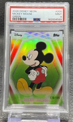 2026 Disney Neon Mickey Mouse Green /199 PSA 9 Pop 2