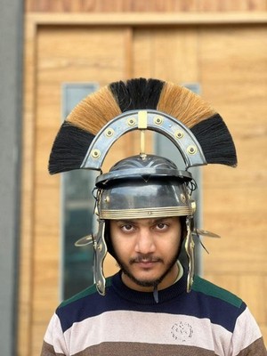 Roman Legion Helmet Officer Centurion Helmet Fantasy Retirement Knight LARP SCA