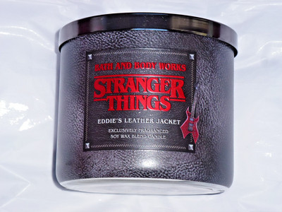 Bath & Body Works  STRANGER THINGS EDDIE'S LEATHER JACKET -3 Wick Candle-Netflix