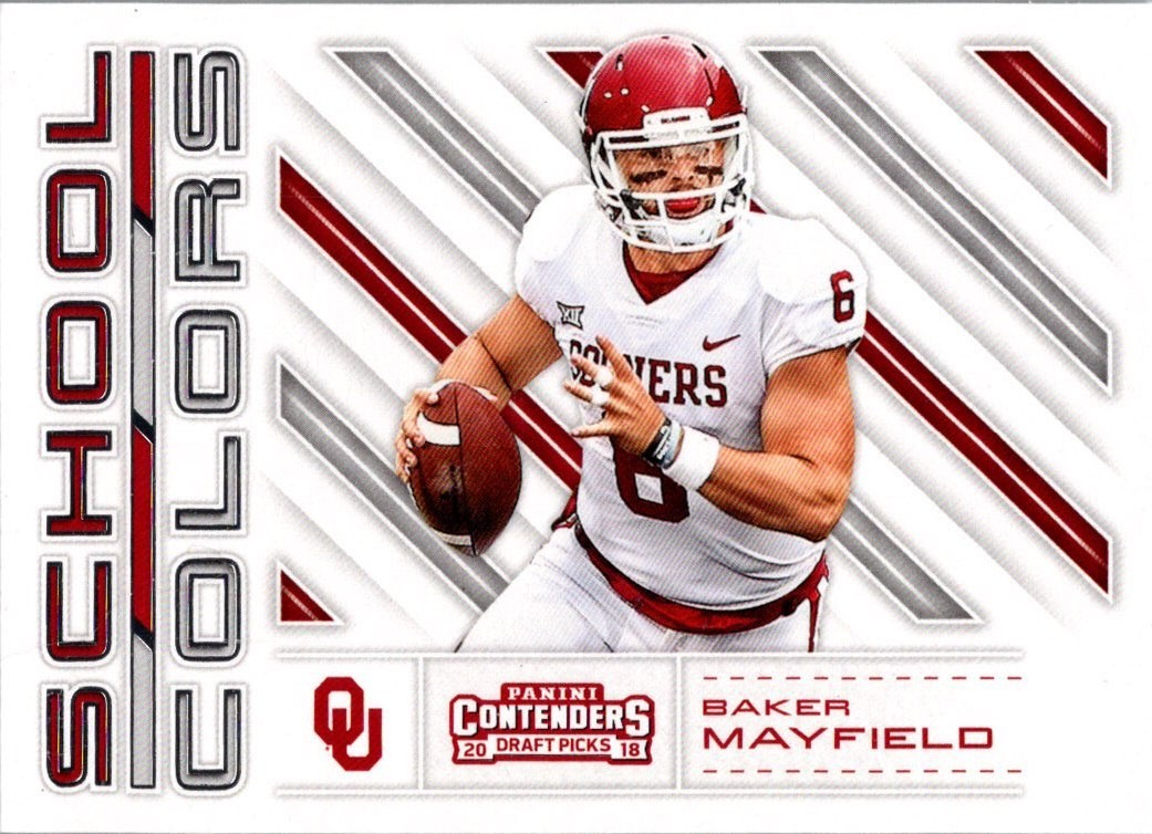 2018 Contenders Draft School Colors Baker Mayfield #16 (RC) Oklahoma Sooners
