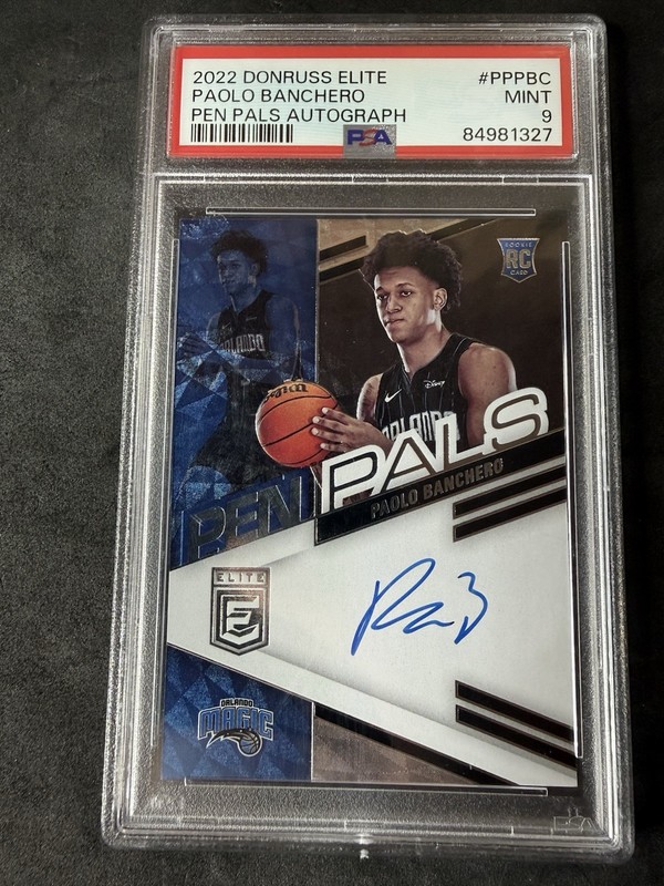 2022-23 Donruss Elite Paolo Banchero Pen Pals Rookie Auto Magic RC PSA 9 Mint