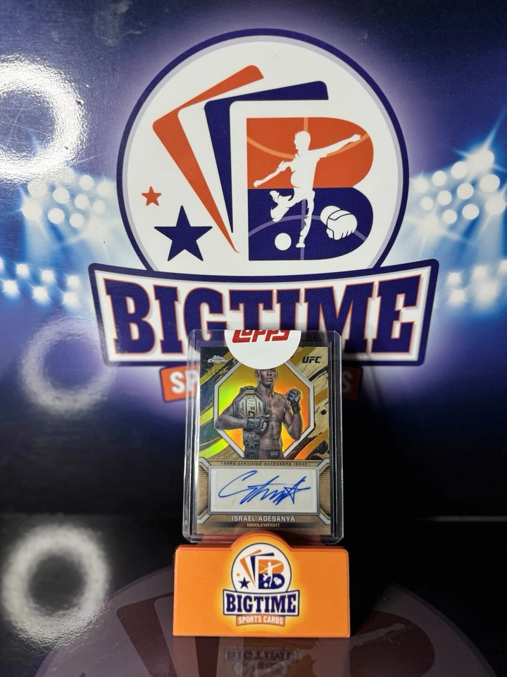 Israel Adesanya 2024 Topps Chrome UFC Marks Of Champion Gold Autograph /50🔥 - Image 4 of 4