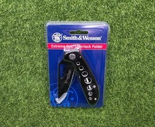 Smith  Wesson 3.25" Drop Point Extreme Ops Folding Knife, SS, Black - SWA9CP