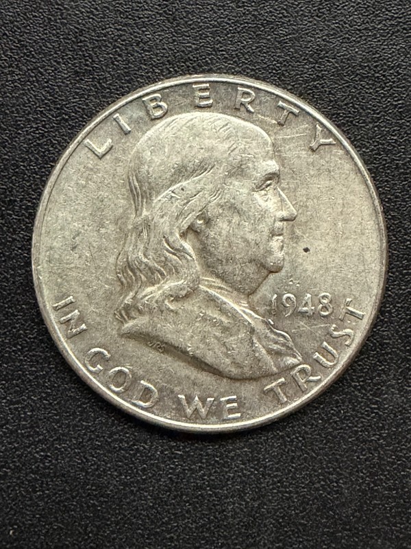 1948  Philadelphia  Mint Silver Franklin Half Dollar  lot # 2277