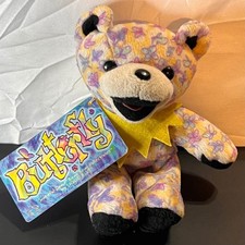 Liquid Blue 7" Butterfly Bean Bear Grateful Dead Yellow NWT 1993 7th Gen
