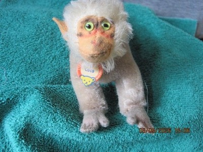 Antiker Steiff Pavian Coco ca.1960,Mohair-Plüsch,bespielter Zustand