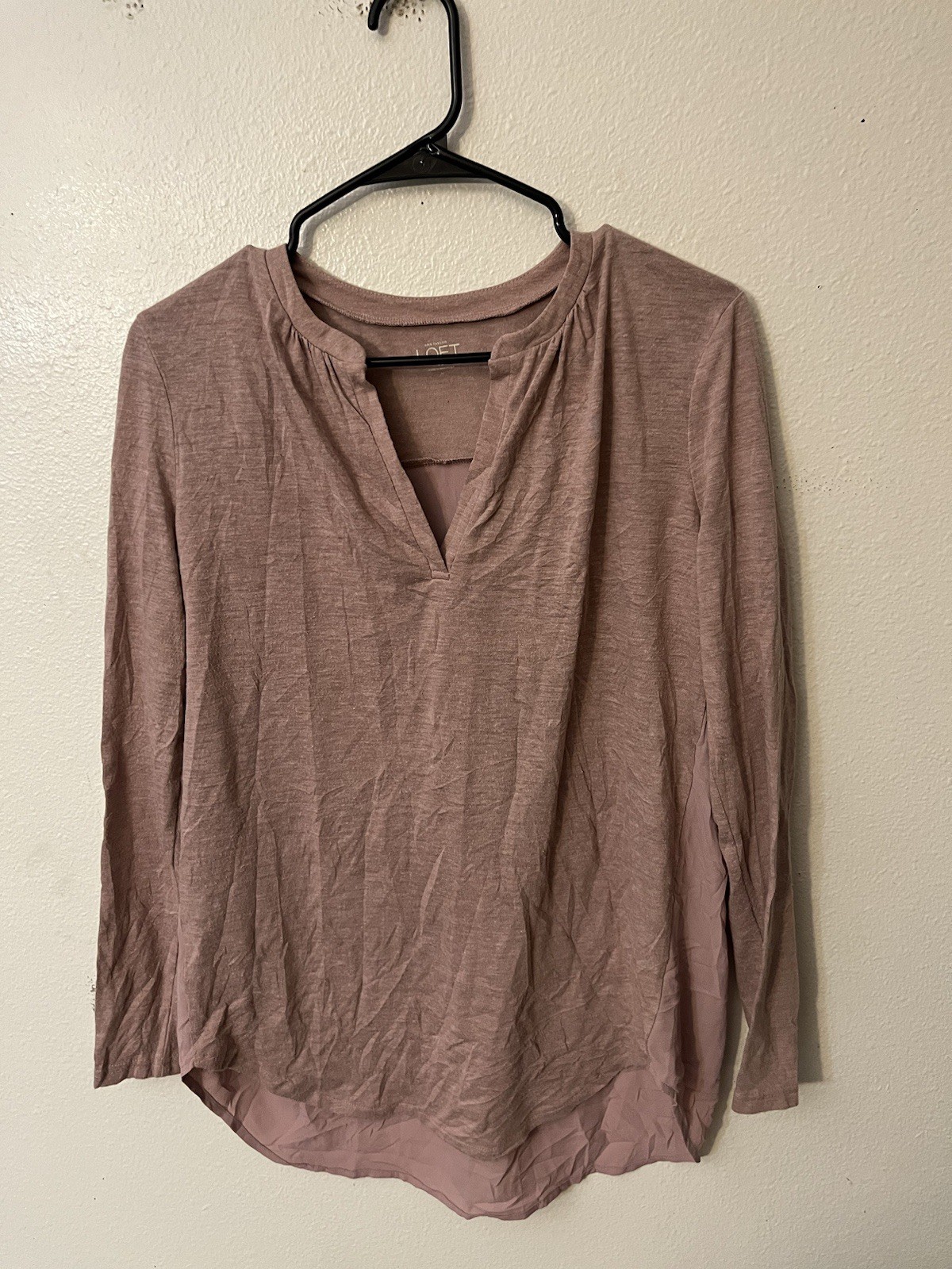 Loft Blouse Solid Pullover Womens Size Medium Pin… - image 1